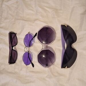 4 pack of various purple sunglasses